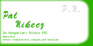 pal mikecz business card